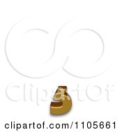 3d Gold Cedilla Clipart Royalty Free CGI Illustration