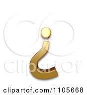 3d Gold Inverted Question Mark Clipart Royalty Free CGI Illustration