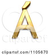 3d Gold Capital Letter A With Acute Clipart Royalty Free CGI Illustration