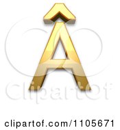 3d Gold Capital Letter A With Circumflex Clipart Royalty Free CGI Illustration