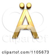 3d Gold Capital Letter A With Diaeresis Clipart Royalty Free CGI Illustration
