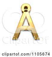 Poster, Art Print Of 3d Gold Capital Letter A With Ring Above