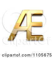 3d Gold Capital Letter Ae Clipart Royalty Free CGI Illustration