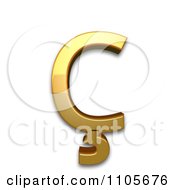 3d Gold Capital Letter C With Cedilla Clipart Royalty Free CGI Illustration