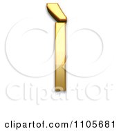 Poster, Art Print Of 3d Gold Capital Letter I With Grave