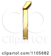 Poster, Art Print Of 3d Gold Capital Letter I With Acute