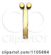 3d Gold Capital Letter I With Diaeresis Clipart Royalty Free CGI Illustration