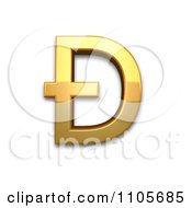 3d Gold Capital Letter Eth Clipart Royalty Free CGI Illustration