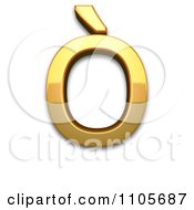 3d Gold Capital Letter O With Grave Clipart Royalty Free CGI Illustration