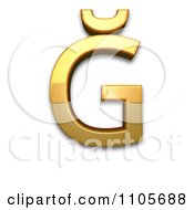 3d Gold Capital Letter G With Breve Clipart Royalty Free CGI Illustration