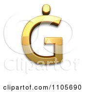 Poster, Art Print Of 3d Gold Capital Letter G With Dot Above