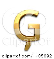 3d Gold Capital Letter G With Cedilla Clipart Royalty Free CGI Illustration