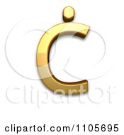 3d Gold Capital Letter C With Dot Above Clipart Royalty Free CGI Illustration