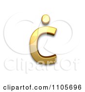 3d Gold Small Letter C With Dot Above Clipart Royalty Free CGI Illustration