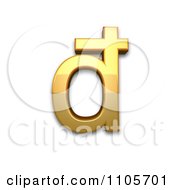 3d Gold Small Letter D With Stroke Clipart Royalty Free CGI Illustration