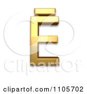 Poster, Art Print Of 3d Gold Capital Letter E With Macron