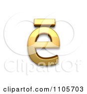 3d Gold Small Letter E With Macron Clipart Royalty Free CGI Illustration