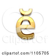 3d Gold Small Letter E With Breve Clipart Royalty Free CGI Illustration