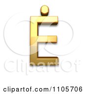 Poster, Art Print Of 3d Gold Capital Letter E With Dot Above