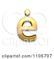 3d Gold Small Letter E With Dot Above Clipart Royalty Free CGI Illustration