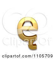 3d Gold Small Letter E With Ogonek Clipart Royalty Free CGI Illustration