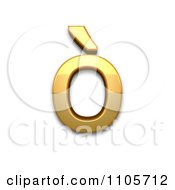 3d Gold Small Letter O With Grave Clipart Royalty Free CGI Illustration