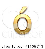 3d Gold Small Letter O With Acute Clipart Royalty Free CGI Illustration