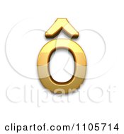 3d Gold Small Letter O With Circumflex Clipart Royalty Free CGI Illustration