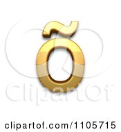 3d Gold Small Letter O With Tilde Clipart Royalty Free CGI Illustration