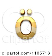 3d Gold Small Letter O With Diaeresis Clipart Royalty Free CGI Illustration