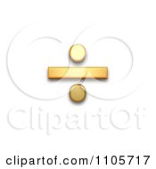 3d Gold Division Sign Clipart Royalty Free CGI Illustration