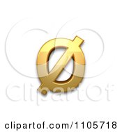 Poster, Art Print Of 3d Gold Small Letter O With Stroke