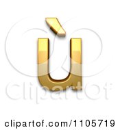 3d Gold Small Letter U With Grave Clipart Royalty Free CGI Illustration