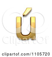 3d Gold Small Letter U With Acute Clipart Royalty Free CGI Illustration