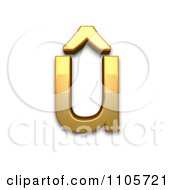 3d Gold Small Letter U With Circumflex Clipart Royalty Free CGI Illustration