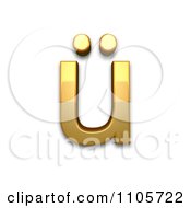 3d Gold Small Letter U With Diaeresis Clipart Royalty Free CGI Illustration