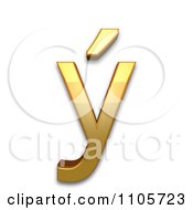 3d Gold Small Letter Y With Acute Clipart Royalty Free CGI Illustration