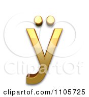 3d Gold Small Letter Y With Diaeresis Clipart Royalty Free CGI Illustration