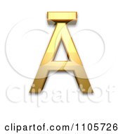 3d Gold Capital Letter A With Macron Clipart Royalty Free CGI Illustration