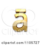 3d Gold Small Letter A With Macron Clipart Royalty Free CGI Illustration