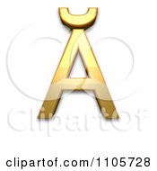 3d Gold Capital Letter A With Breve Clipart Royalty Free CGI Illustration