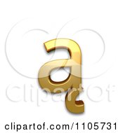 3d Gold Small Letter A With Ogonek Clipart Royalty Free CGI Illustration