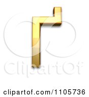 3d Gold Cyrillic Capital Letter Ghe With Upturn Clipart Royalty Free CGI Illustration