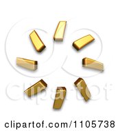 3d Gold Combining Cyrillic Millions Sign Clipart Royalty Free CGI Illustration