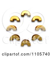 3d Gold Combining Cyrillic Hundred Thousands Sign Clipart Royalty Free CGI Illustration