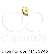 3d Gold Combining Cyrillic Dasia Pneumata Clipart Royalty Free CGI Illustration