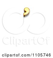3d Gold Combining Cyrillic Psili Pneumata Clipart Royalty Free CGI Illustration