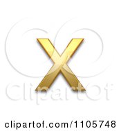 3d Gold Cyrillic Small Letter Ha Clipart Royalty Free CGI Illustration