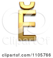 3d Gold Cyrillic Capital Letter Ie With Breve Clipart Royalty Free CGI Illustration