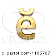 3d Gold Cyrillic Small Letter Ie With Breve Clipart Royalty Free CGI Illustration
